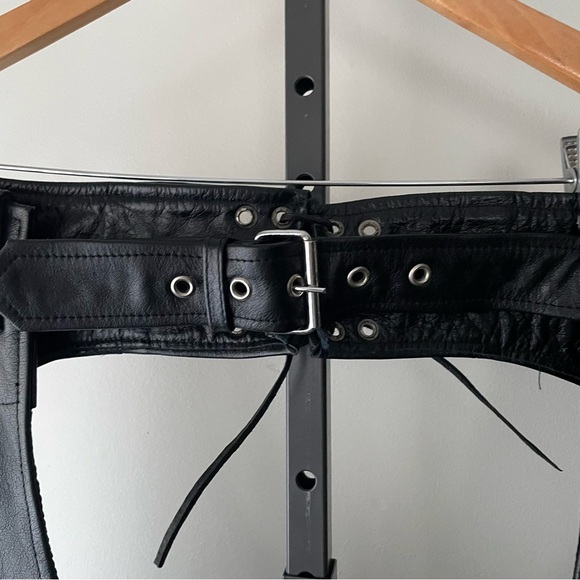 Xelement Leather Biker Motorcycle Riding Chaps Moto Womens Size 12 - Picture 9 of 10